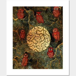 Owls. Gothic Mysteries Design. Posters and Art